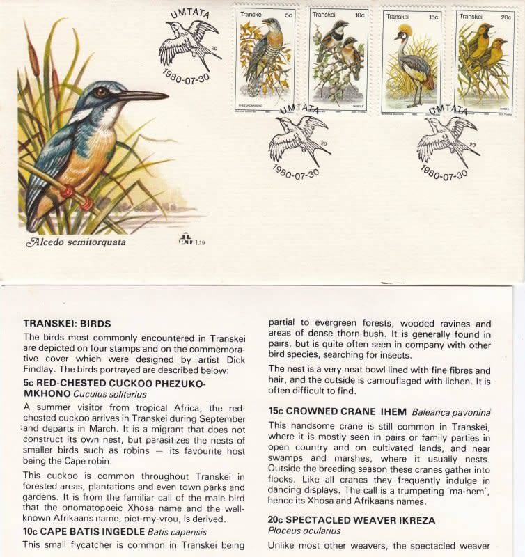 RSA,Transkei, Scott#72,82,1980,FDC,Size19cmX10.3cm