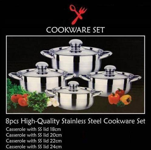 8 PIECE STAINLESS STEEL COOKWARE SET