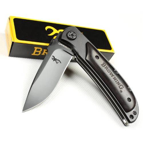 Browning Folding Knife Pocket Knife Outdoor Knife Survival Knife**Wood Handle**NEW Arrival**BLACK
