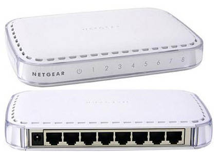 Netgear Gigabit 10/100/100 Ethernet Switch 8 port GS608