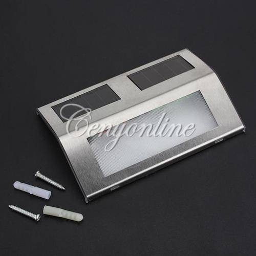 Solar Stair Wall Path LED Light Pathway Garden Yard Outdoor Waterproof Step Lamp