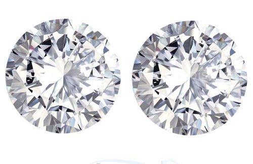 Pair 2 x 0.60 ct 5.70 mm VVS1 Round H-I White Loose Moissanite TCW 1.20ct