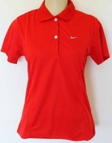 LADIES RED NIKE SHIRT -SIZE : LARGE - slim fit