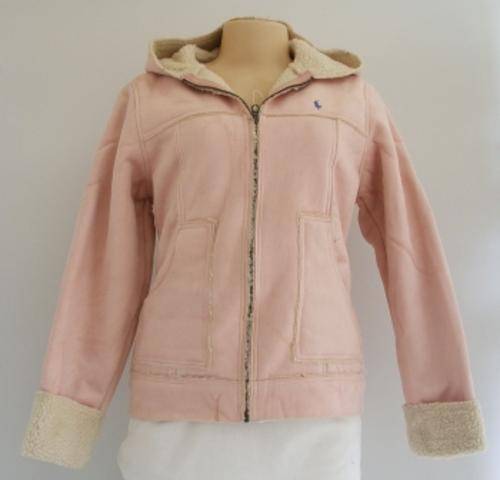 LIGHT PINK POLO FUR-LINED JACKET- SIZE: X-LARGE - slim fit