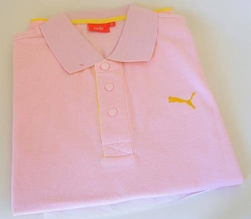 PINK PUMA GOLF SHIRT - SIZE: MEDIUM - slim fit