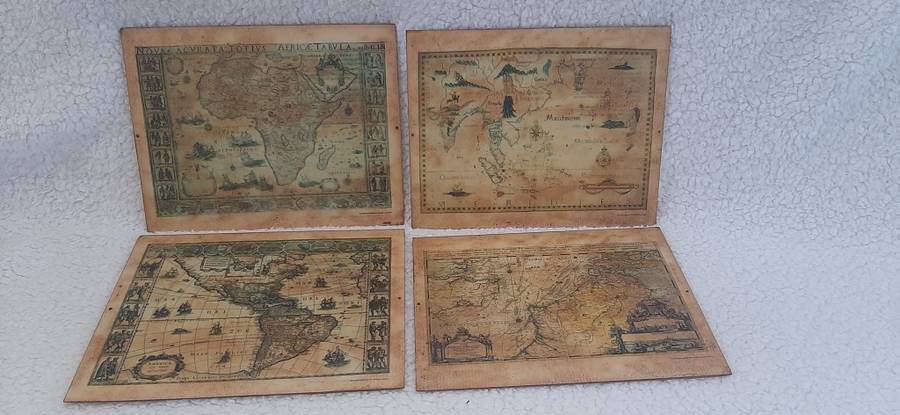 REPLICA`S OF 4 FAMOUS OLD WORLD MAPS