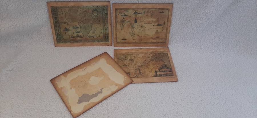 REPLICA`S OF 4 FAMOUS OLD WORLD MAPS