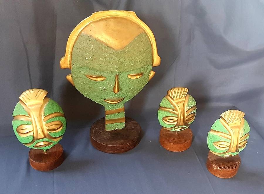 COLLECTION OF HEAVY BRASS MASKS