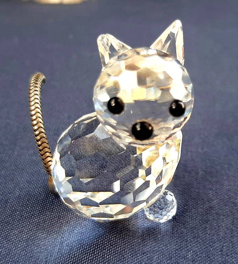 SET OF 3 AUSTRIAN SWAROFSKI CRYSTAL CATS