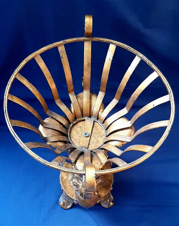 LARGE VINTAGE TABLE STAND DECORATED WITH ELEPHANTS