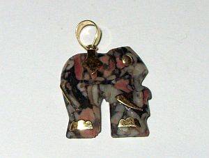 A Vintage West German designer stone pendant with 14ct gold loop and decoration - makers mark
