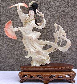 A gorgeous Oriental solid ivory carving - Extremely rare - stamped - first bid wins !!!