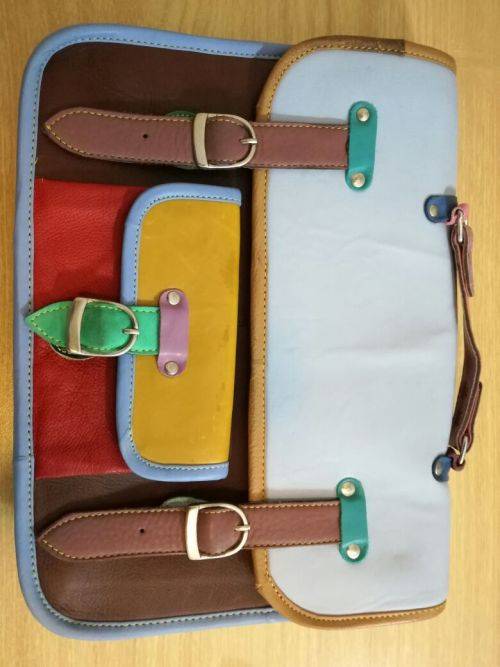 Brand New Colourful Funky Coloured Leather Bag For Sale!!  Perfect For School / Scholars!! Trendy!!