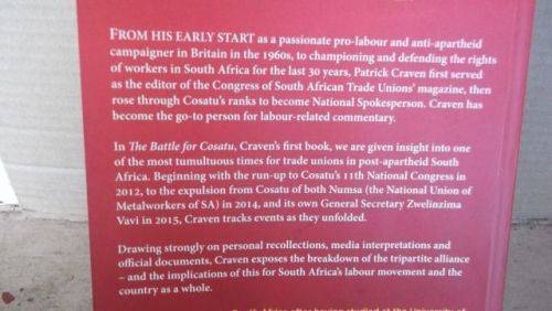 COSATU,THE BATTLE FOR;AN INSIDER'S VIEW---PATRICK CRAVEN