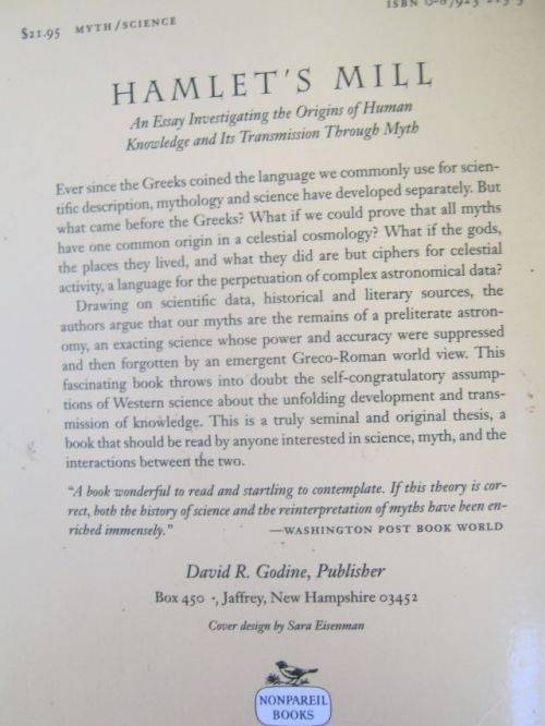 HAMLET'S MILL---GEORGIO DE SANTILLANA &  HERTHA VON DECHEND