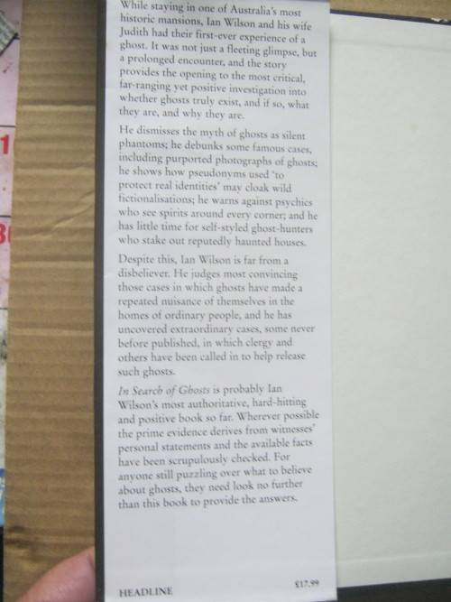 GHOSTS,IN SEARCH OF GHOSTS---IAN WILSON