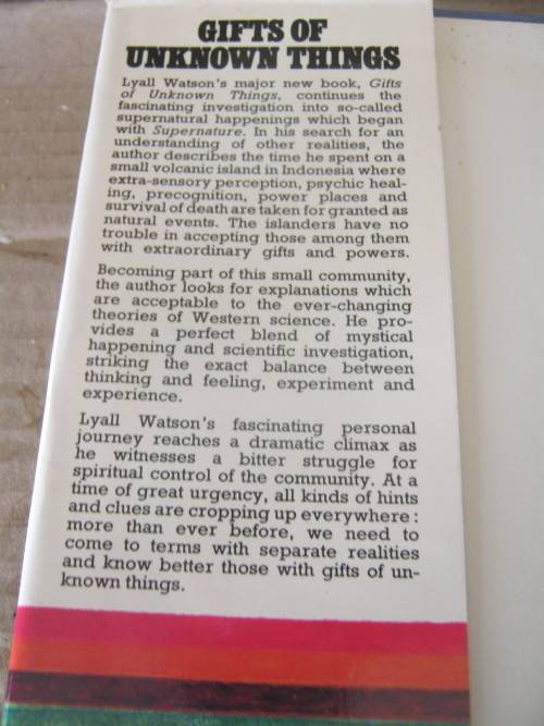 GIFTS OF UNKNOWN THINGS---LYAL WATSON