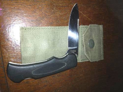 Sabre Pocket knife from the early 80'swith early military pouch very scarse