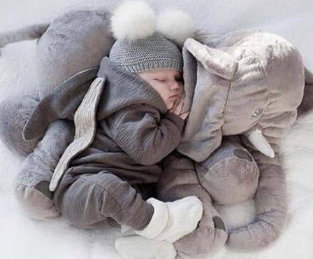 Baby Elephant Pillow (Grey)