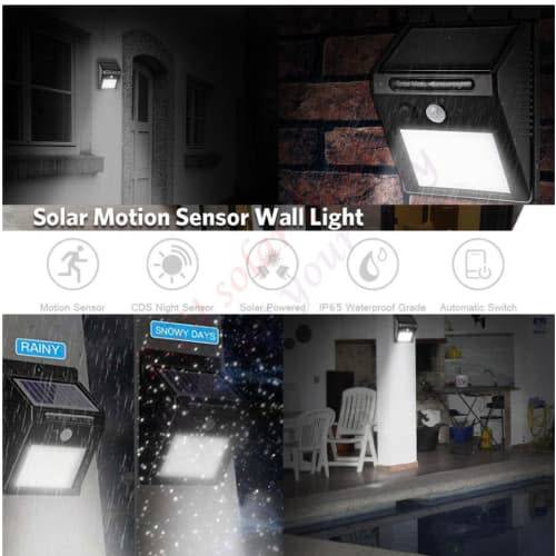LED Light Waterproof LED Solar Sensor Light Motion Sensor Wall Light Outdoor Garden Yard Streets