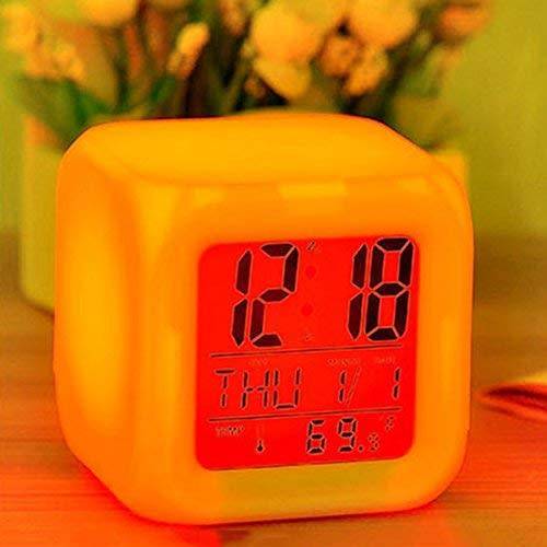 L.O.F Lords of Fashion LED Color Changing Digital Alarm Clock with Date Time and Temperature