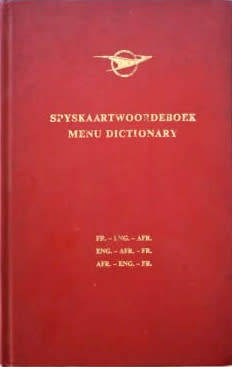 Spyskaartwoordeboek- Menu Dictionary SAR