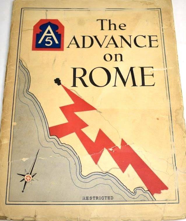`ADVANCE ON ROME` 5TH ARMY , 1944 (RESTRICTED & NUMBERED}