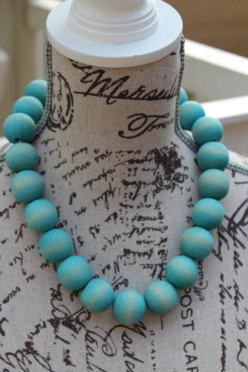 Coloured Wooden Beads Necklace