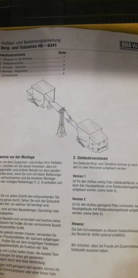 Brawa Cable car  and building kit 6340 , 6341