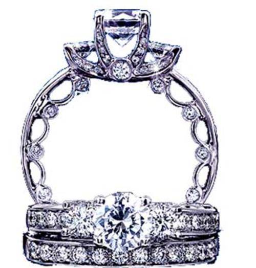 14K SOLID WHITE  GOLD DIAMOND ENGAGEMENT RING SET!!   1.850CTS!!     diamond_gems!