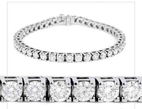 14k SOLID WHITE GOLD DIAMOND TENNIS BRACELET!! 5.560CTS !! VVS1-VS1 COLOUR : F