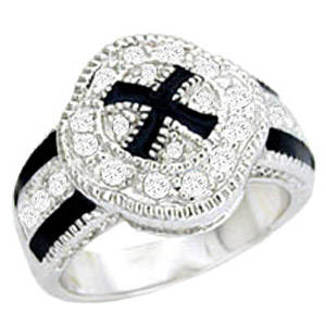 Size 5 Highest Quality Non Tranishing Rhodium Plated Womens Ring with Simulated Diamonds