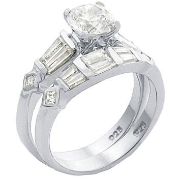 Size 10 Highest Quality Sterling Silver Womens Ring with Simulated Diamond