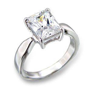 (Size 7) Non Tarnishing Rhodium Plated Fashion Ring with Cubic Zirconia Stone/s