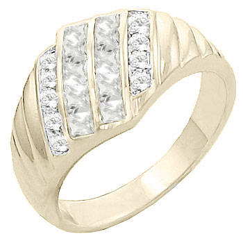 (Size 8) 14K Gold Plated Fashion Ring with Swarovski Austrian Crystal/s
