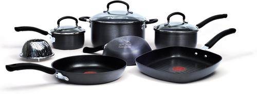 Jamie Oliver by T-fal C942SA64 Nonstick Hard Anodized Thermo-Spot Heat Indicator 10-Piece