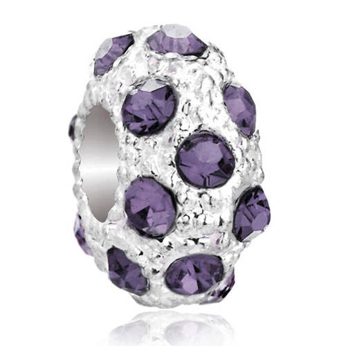 Pugster White Ball June Birthstone Alexandrite Crystal Charms Fit Pandora