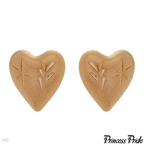 ASHA CRAFT - Brand New Heart Earrings in Gold Plated Base Metal. Length 7mm