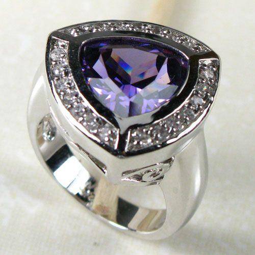 AMETHYST 925 STERLING SILVER GEMSTONE RING SZ#9