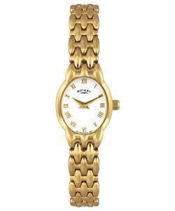 ROTARY LADIES GOLD OVAL BRACELET WATCH