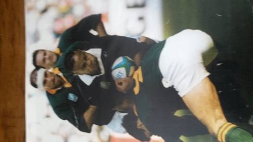 Signed  "Joost tackle Lomu" Photo - Signed by Joost van der Westhuizen