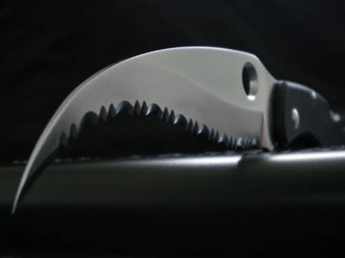 C12GS Folding Knife, 4-1/8" Serrated Blade, Black G10 - Last 1 available!!