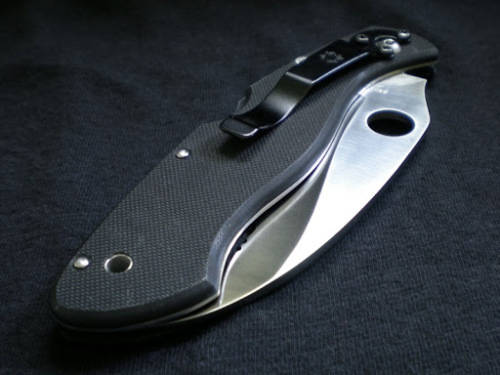 C12GS Folding Knife, 4-1/8" Serrated Blade, Black G10 - Last 1 available!!