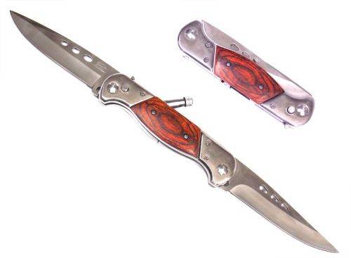 Survival Folding Stainless Steel Double Knife With LED - 3 on Auction!!