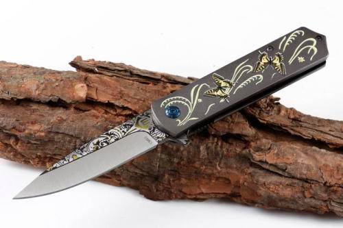 CM83 440 blade folding knife with 3D pattern and line lock -  LAST 3 Available!!