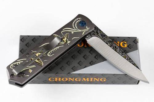 CM83 440 blade folding knife with 3D pattern and line lock -  LAST 3 Available!!