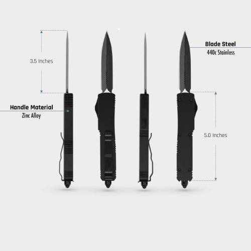 9" Black Tactical Recon OTF Combat Pocket Knife - Last 2 Available!!