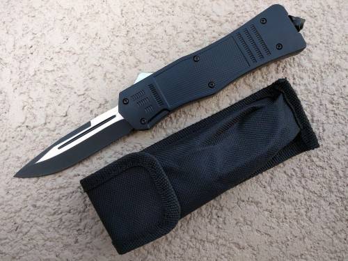 8` Black Tactical Recon OTF Combat Pocket Knife