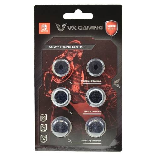 VX Gaming Samurai Series Nintendo Switch Protective Thumb Grip Kit with Mini Stick Enhancers