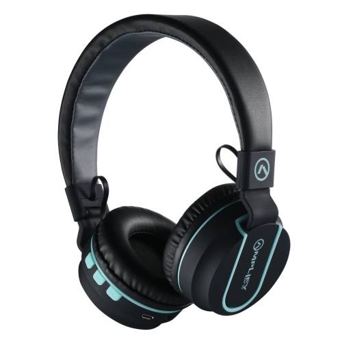 Amplify Fusion Series Bluetooth Wireless Headphones in Black and Blue with FM Radio
